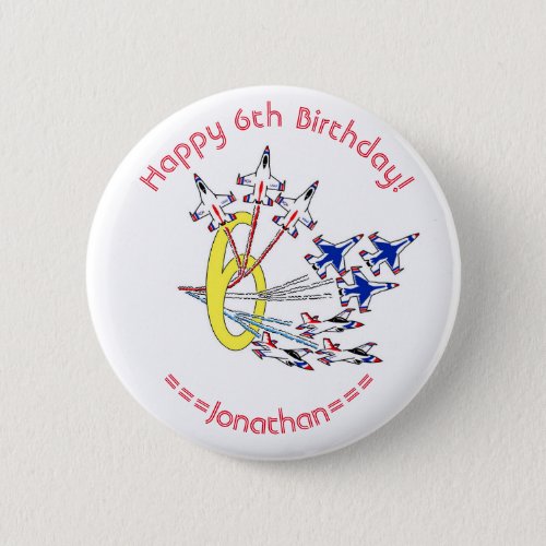 Thunderbirds 6th Birthday Badge Button