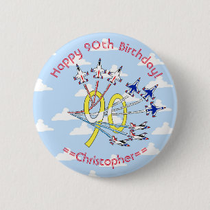 Thunderbirds 90th Birthday Badge (Blue Sky) Button