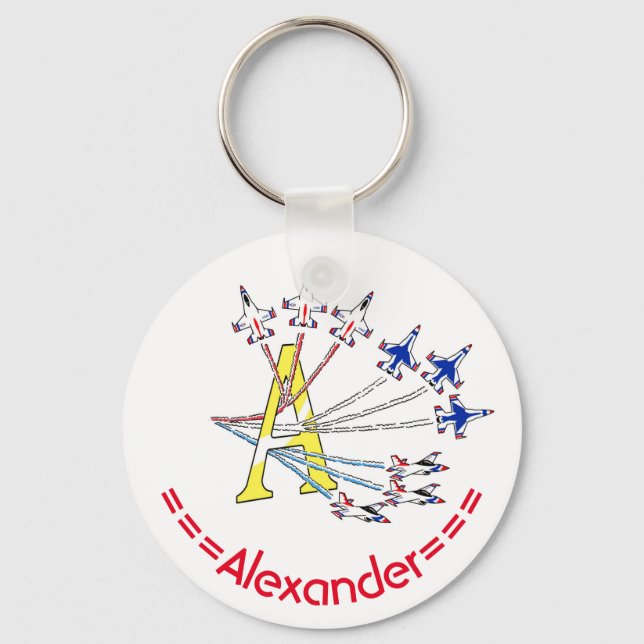 Thunderbirds - A - Initial Key Ring (Front)