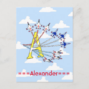 Thunderbirds Blue Sky Initial A Postcard