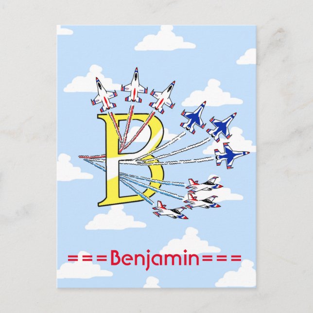 Thunderbirds Blue Sky Initial B Postcard (Front)