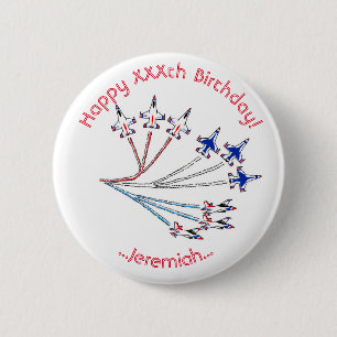 Thunderbirds Customisable Birthday Badge Button