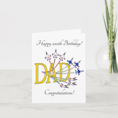 Thunderbirds Dad Customizable Birthday Plain Card