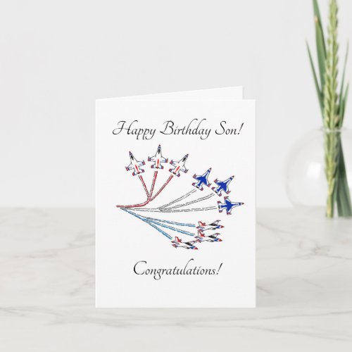 Thunderbirds Son Birthday Card White