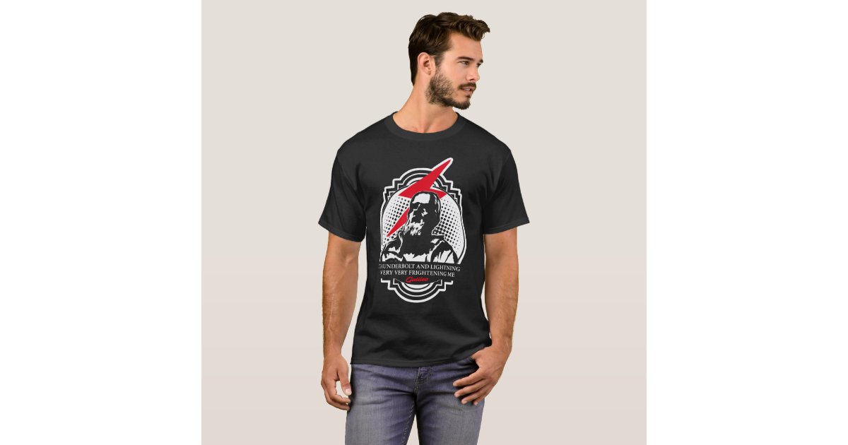 Thunderbolt lightning very frightening baseball T-Shirt | Zazzle