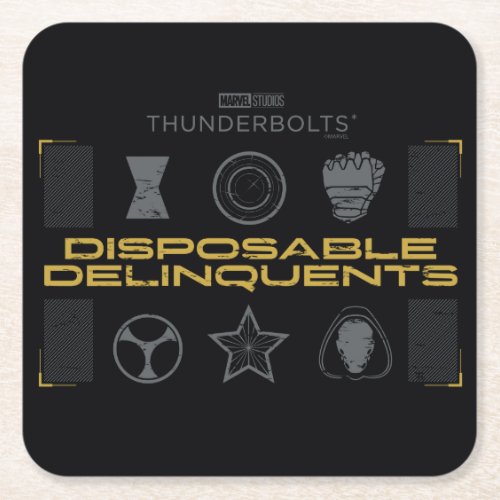 Thunderbolts* | Disposable Delinquents Square Paper Coaster