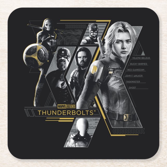 Thunderbolts* | Group Graphic Square Paper Coaster (Front)