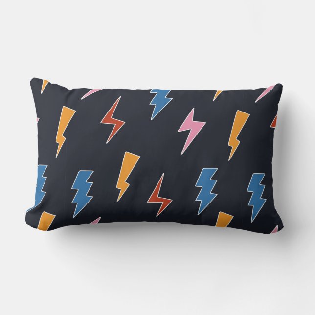 Thunderbolts seamless pattern,hand drawn lightning lumbar pillow (Front)