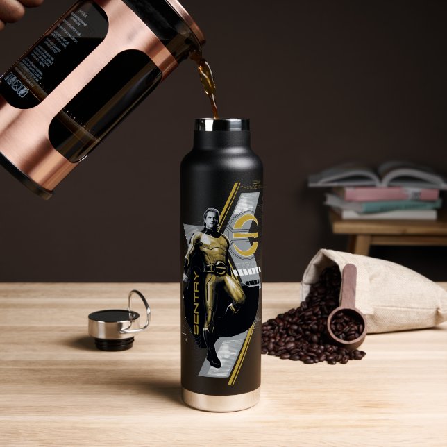 Thunderbolts* | Sentry Character Graphic Water Bottle (Coffee (Rotated))