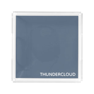 Thundercloud Blue-gray Color Name Acrylic Tray