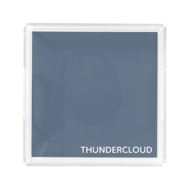 Thundercloud Blue-gray Color Name Acrylic Tray (Front)
