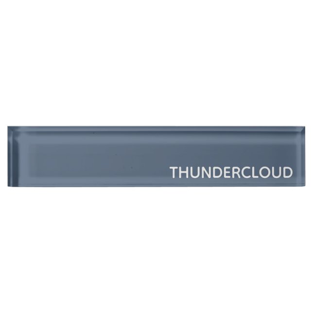 Thundercloud Blue-gray Color Name Desk Name Plate (Front)