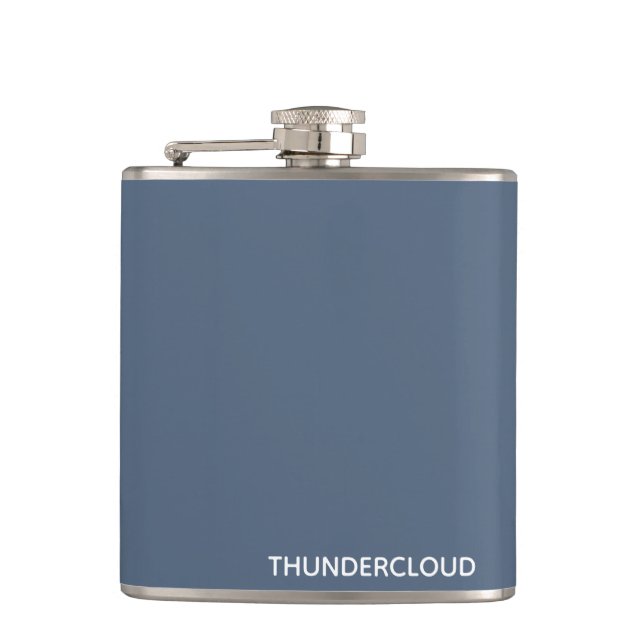 Thundercloud Blue-gray Color Name Flask (Front)