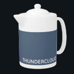 Thundercloud Blue-gray Color Name Teapot<br><div class="desc">Blue-gray like thunderous clouds</div>