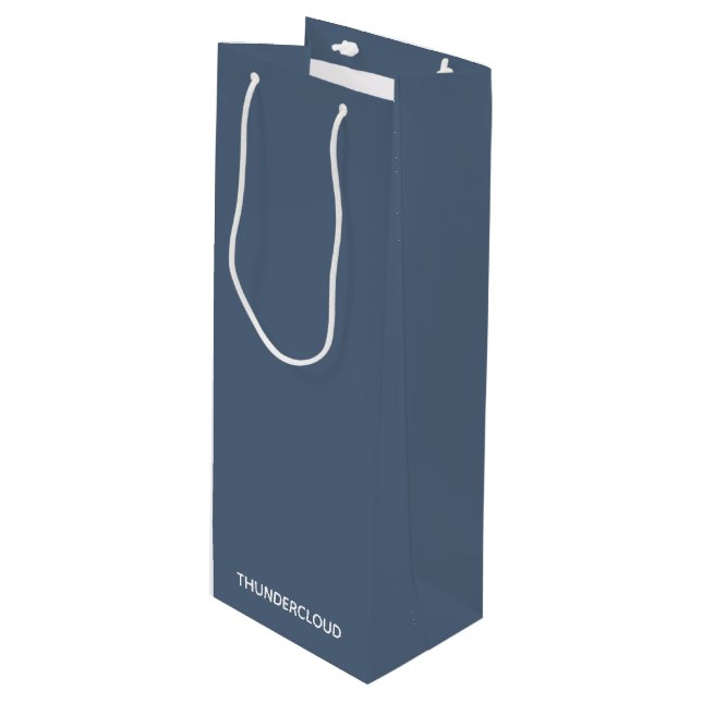 Thundercloud Blue-gray Color Name Wine Gift Bag (Front Angled)