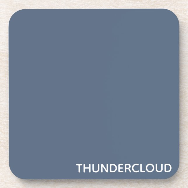 Thundercloud Blue-grey Colour Name Beverage Coaster (Front)