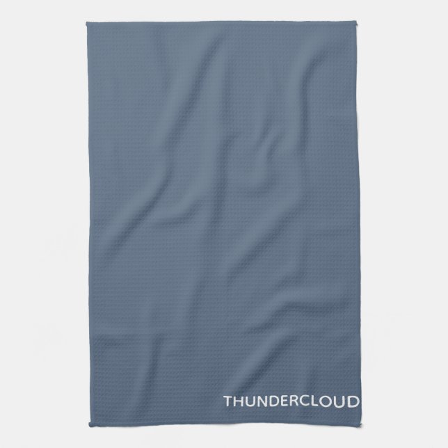 Thundercloud Blue-grey Colour Name Kitchen Towel (Vertical)