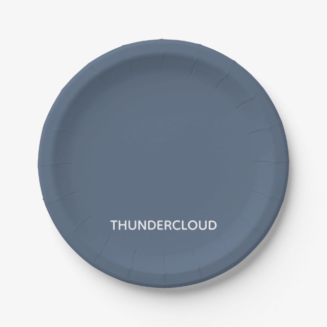 Thundercloud Blue-grey Colour Name Paper Plates (Front)