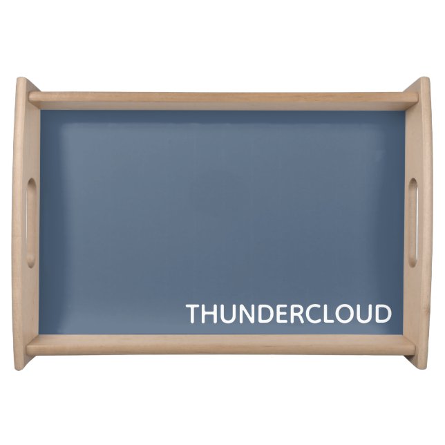 Thundercloud Blue-grey Colour Name Serving Tray (Front)