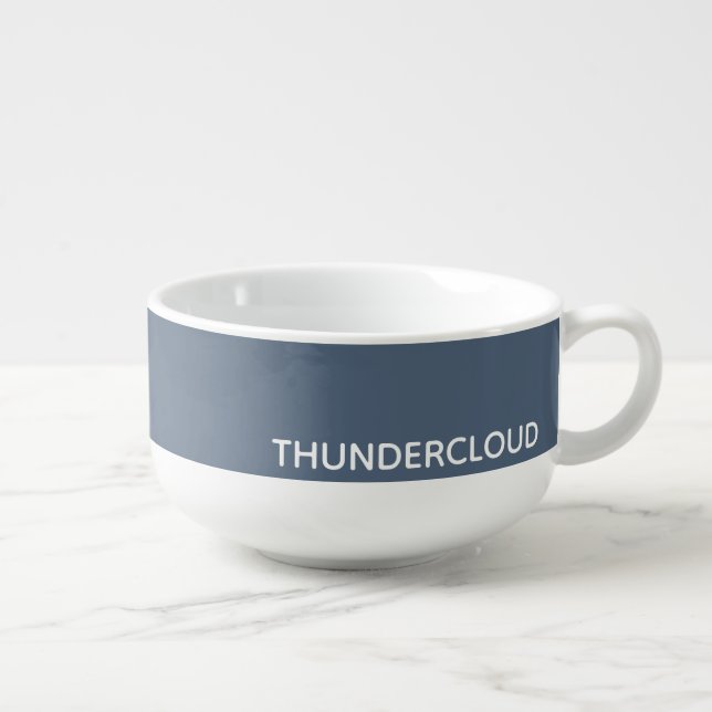 Thundercloud Blue-grey Colour Name Soup Mug (Left)