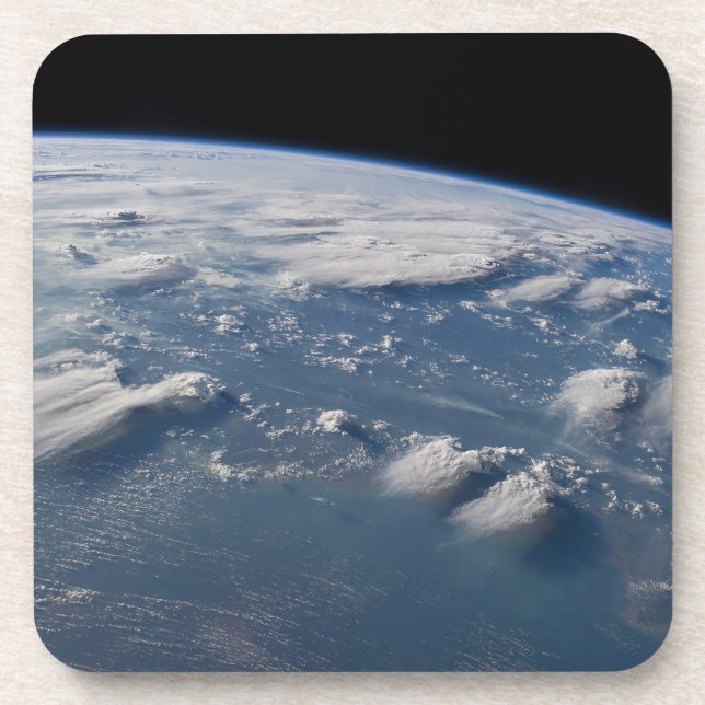 Thunderhead Anvils Of Earth Onto Southern Borneo. Beverage Coaster (Front)