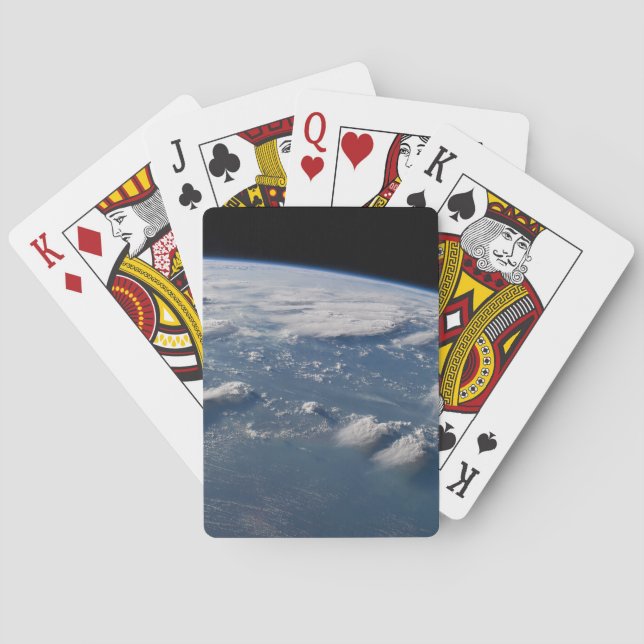 Thunderhead Anvils Of Earth Onto Southern Borneo. Poker Cards (Back)