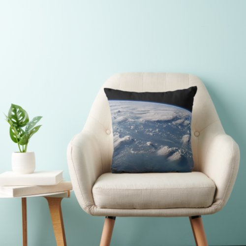 Thunderhead Anvils Of Earth Onto Southern Borneo Throw Pillow