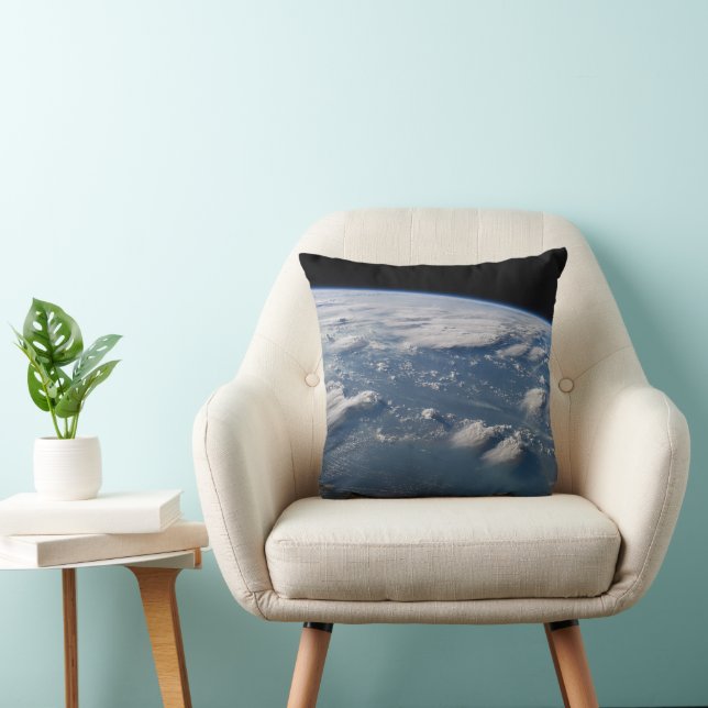 Thunderhead Anvils Of Earth Onto Southern Borneo. Throw Pillow (Chair)