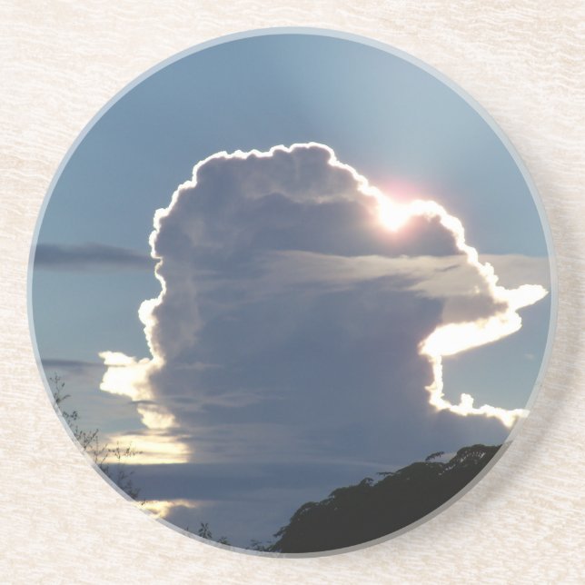 thunderhead cloud blocks the sun sandstone coaster (Front)