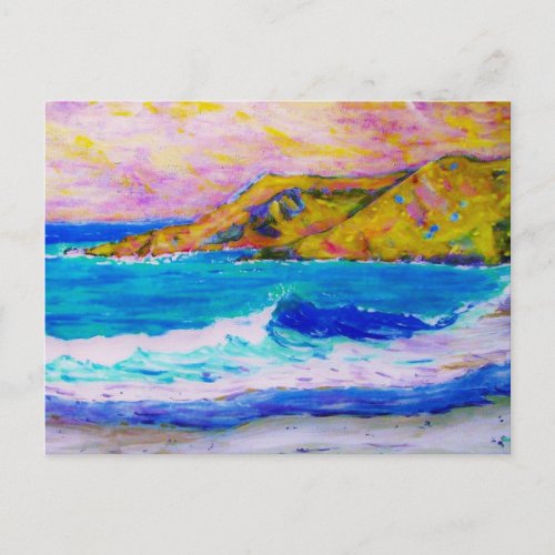thundering waves Art Postcard