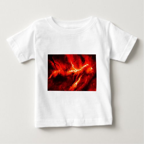 Thunders _ Red Abstract Modern Art Baby T_Shirt