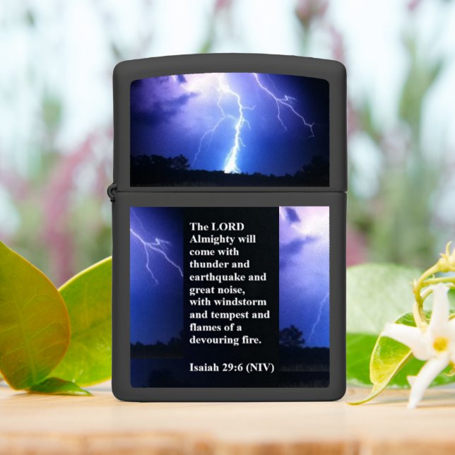 Thunderstorm and Lightning Strike Zippo Lighter (On Table)