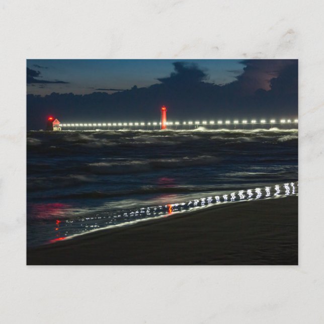 Thunderstorm at Grand Haven State Park Postcard (Front)