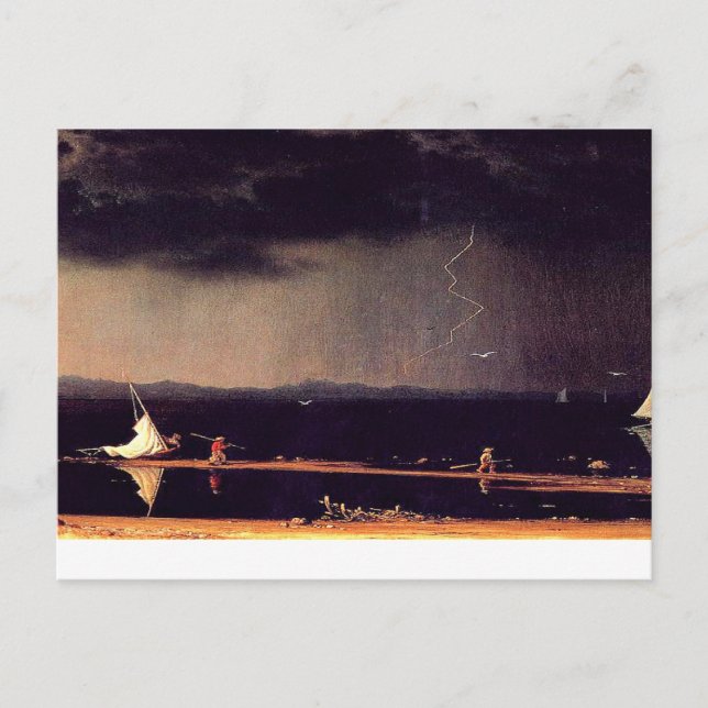 Thunderstorm at Narragansett Bay, fine art Postcar Postcard (Front)