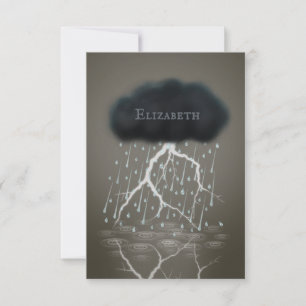 Thunderstorm in Surreal World Sepia personalized Thank You Card