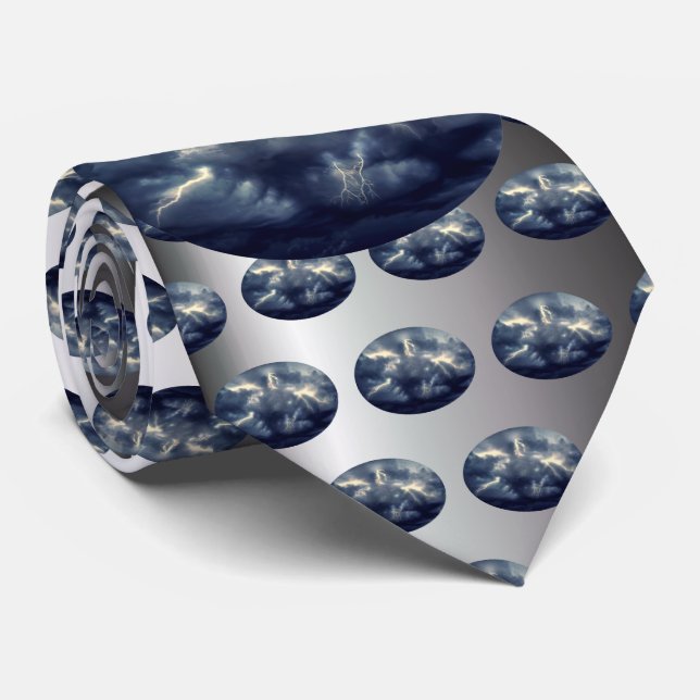Thunderstorm Lightning Neck Tie (Rolled)