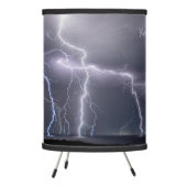 Thunderstorm Lightning Storm Black & Purple Photo  Tripod Lamp (Left)
