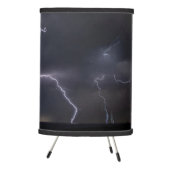 Thunderstorm Lightning Storm Black & Purple Photo  Tripod Lamp (Right)