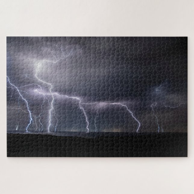 Thunderstorm Lightning Strike Night, 1014 pieces Jigsaw Puzzle (Horizontal)