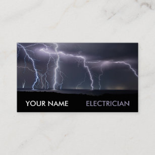 Thunderstorm Photo Electrician Electricity Business Card