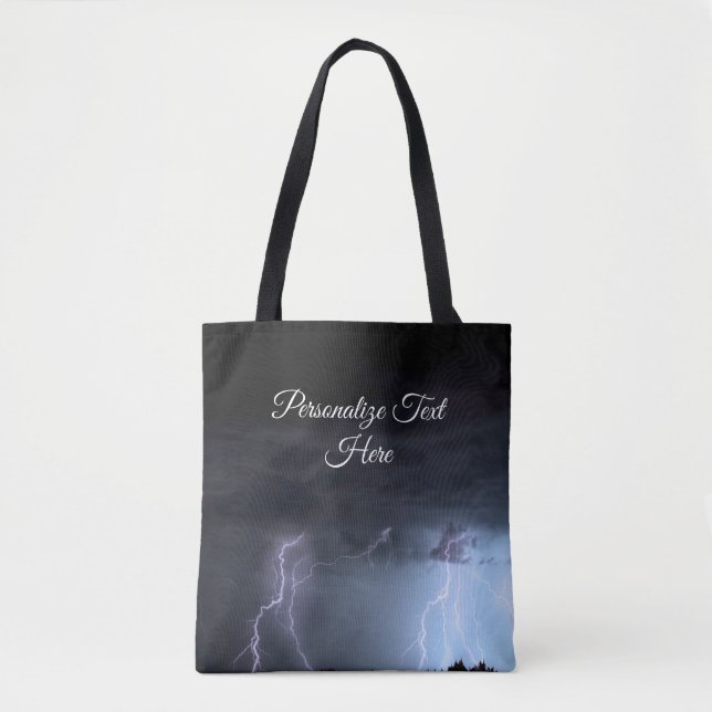 Thunderstorm Rain Lightning Storm Tote Bag (Front)