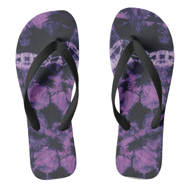 ThunderStorm retro vintage Tie Dye Flip Flops (Footbed)