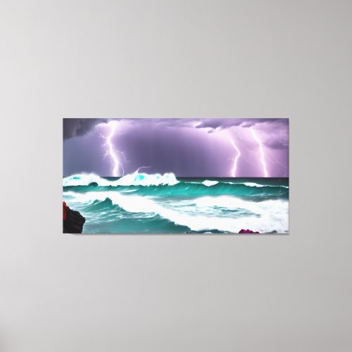 Thunderstorm Seascape Power and Beauty of Nature Canvas Print