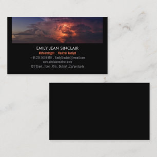 Thunderstorm Strip Design, Meteorologist Business Card