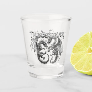 Thunderstruck Epic Fantasy Dragon Art Heavy Metal Shot Glass