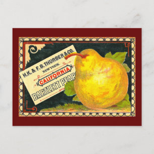 Thurber Pears Vintage Crate Label Postcard