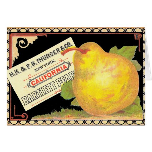 Thurber Pears - Vintage Fruit Crate Label (Front Horizontal)