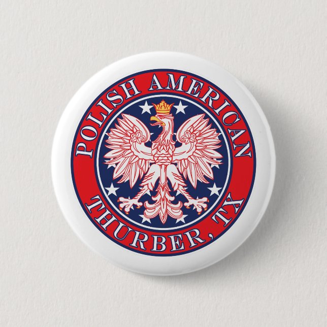 Thurber Texas Polish American Eagle Button (Front)