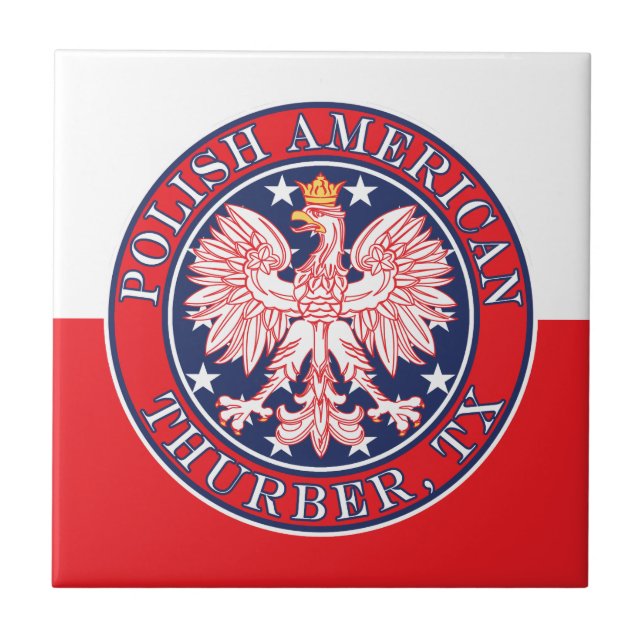 Thurber Texas Polish American Eagle Ceramic Tile (Front)
