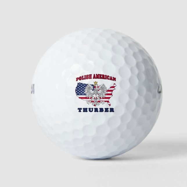 Thurber Texas Polish American Golf Balls (Front)